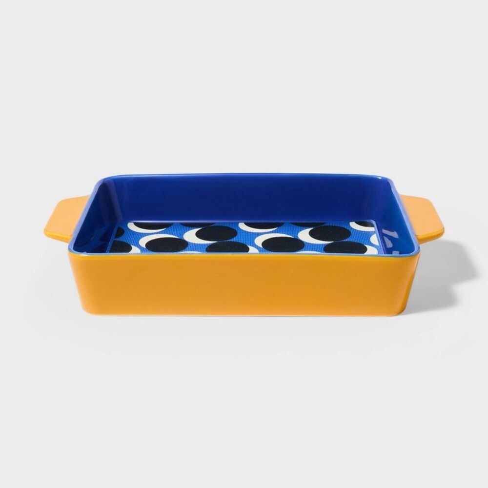 Tabitha Brown - 2pc Stoneware Rectangle Baking Dish with Removable Yellow